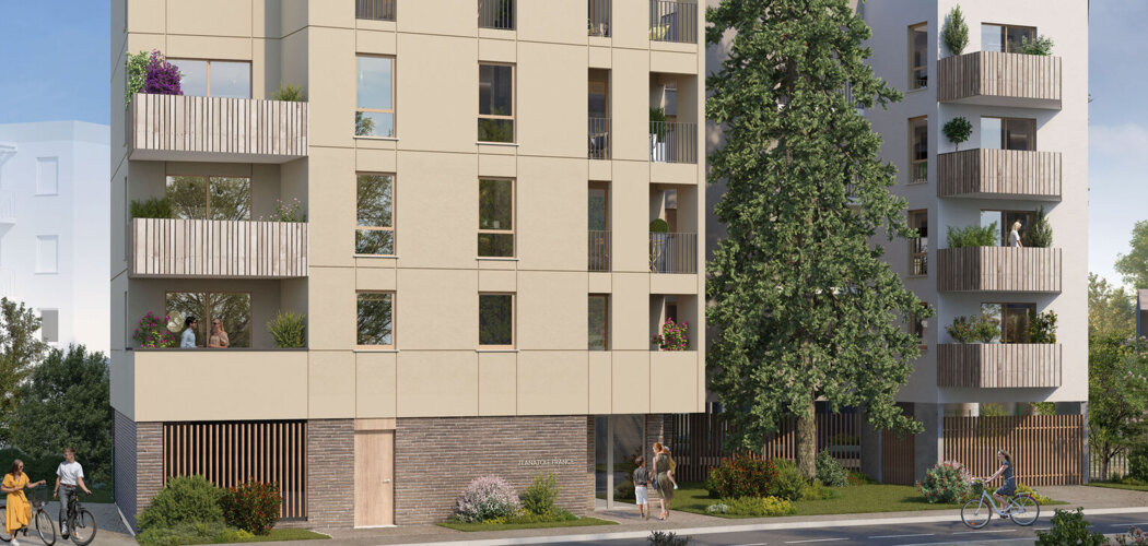 Programme immobilier neuf Les Terrasses d'Anatole - Cenon logements avec extérieur près du tramway (33150) - Référence : 18259