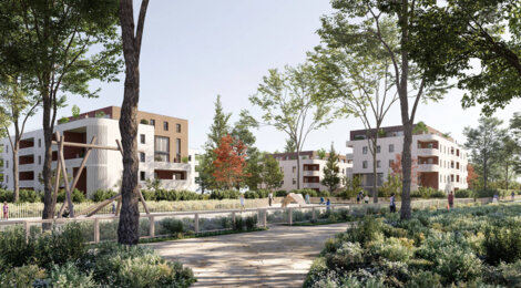 Programme immobilier neuf Les Jardins de Célan - Pessac : Résidence T2–T5 avec cadre arboré et confort optimisé proche des commodités (33600) - Référence : 14621