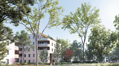 Programme immobilier neuf Les Jardins de Célan - Pessac : Résidence T2–T5 avec cadre arboré et confort optimisé proche des commodités (33600) - Référence : 14621