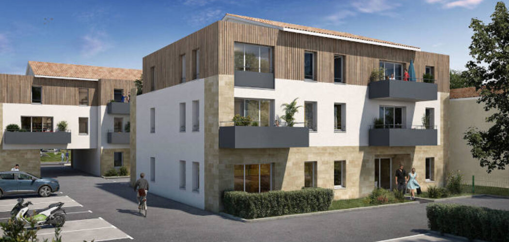 Programme immobilier neuf COEUR CARIGNAN - Carignan-de-Bordeaux : Résidence T1–T3 avec cadre verdoyant et confort optimisé proche des commodités (33360) - Référence : 4874